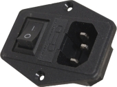 Штекер IEC 3 pin комп+выключатель с предохранителем (AC-014)