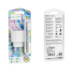 Сетевое зарядное устройство HOCO C109A 1USB+каб.  Type-C  3.0A, 18W, QC3.0