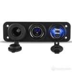 Зарядное устройство врезное 2 USB TDS TS-CAU48 5V, 2.1A, синий