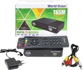 Приёмник DVB-T2 WORLDV Т65M пластик. шнур