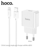 Сетевое зарядное устройство HOCO C106A USB 2.1A + кабель micro USB